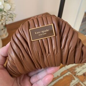 Kate Spade Brown Leather Croissant Coin Purse